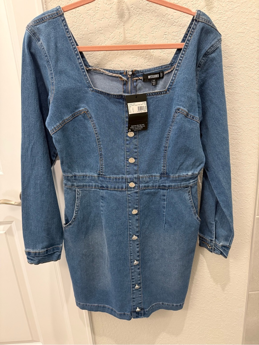 Missguided Denim Blue Mini Dress